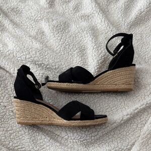 Black Wedge Sandals